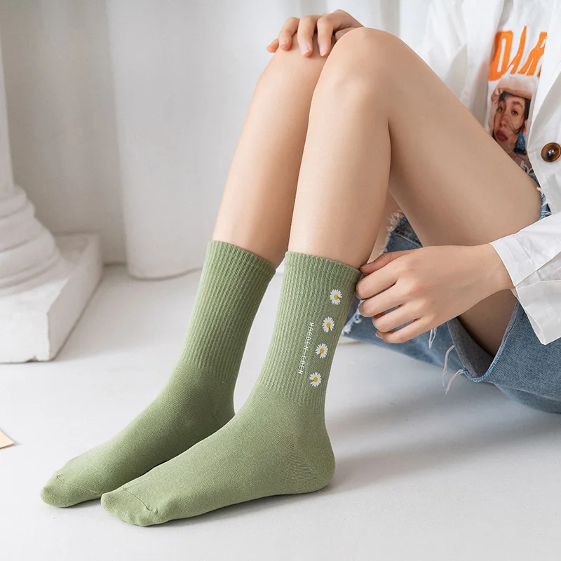 CARTELO New Solid Color Printing Pattern Women Socks Fashion Cute Sport Breathable Cotton Stocking Носки женские Meias Feminina