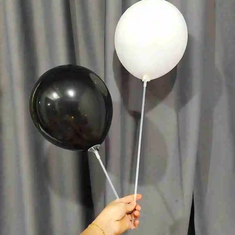 10 Соединенных латексных воздушных шаров в виде палочек прозрачные зеркальные