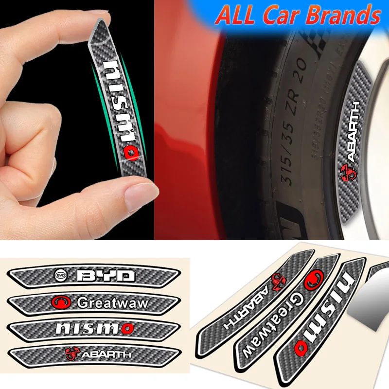 

4pcs Car Wheel Sticker Auto Rim Decal Sticker For Audis Sline TT A1 A2 A3 A4 A5 A6 A7 A8 8P B6 B7 B8 C5 C6 C7 Q5 Q7 Accessories