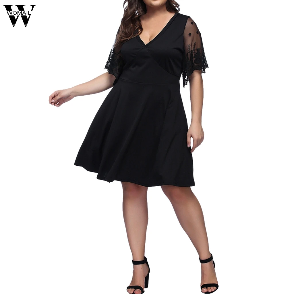 Womail размера плюс черное элегантное кружевное вышитое бисером прозрачное