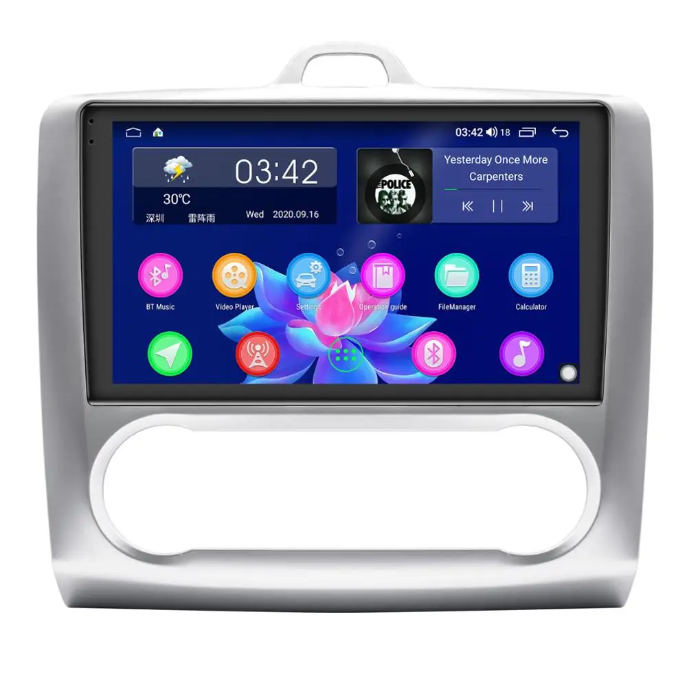 저렴한 차량용 라디오 스테레오 헤드 유닛 멀티미디어 플레이어 무선 카플레이, 9 인치 IPS 터치 스크린, 1 Din, 안드로이드 10, 포드 포커스 2005 2011 용