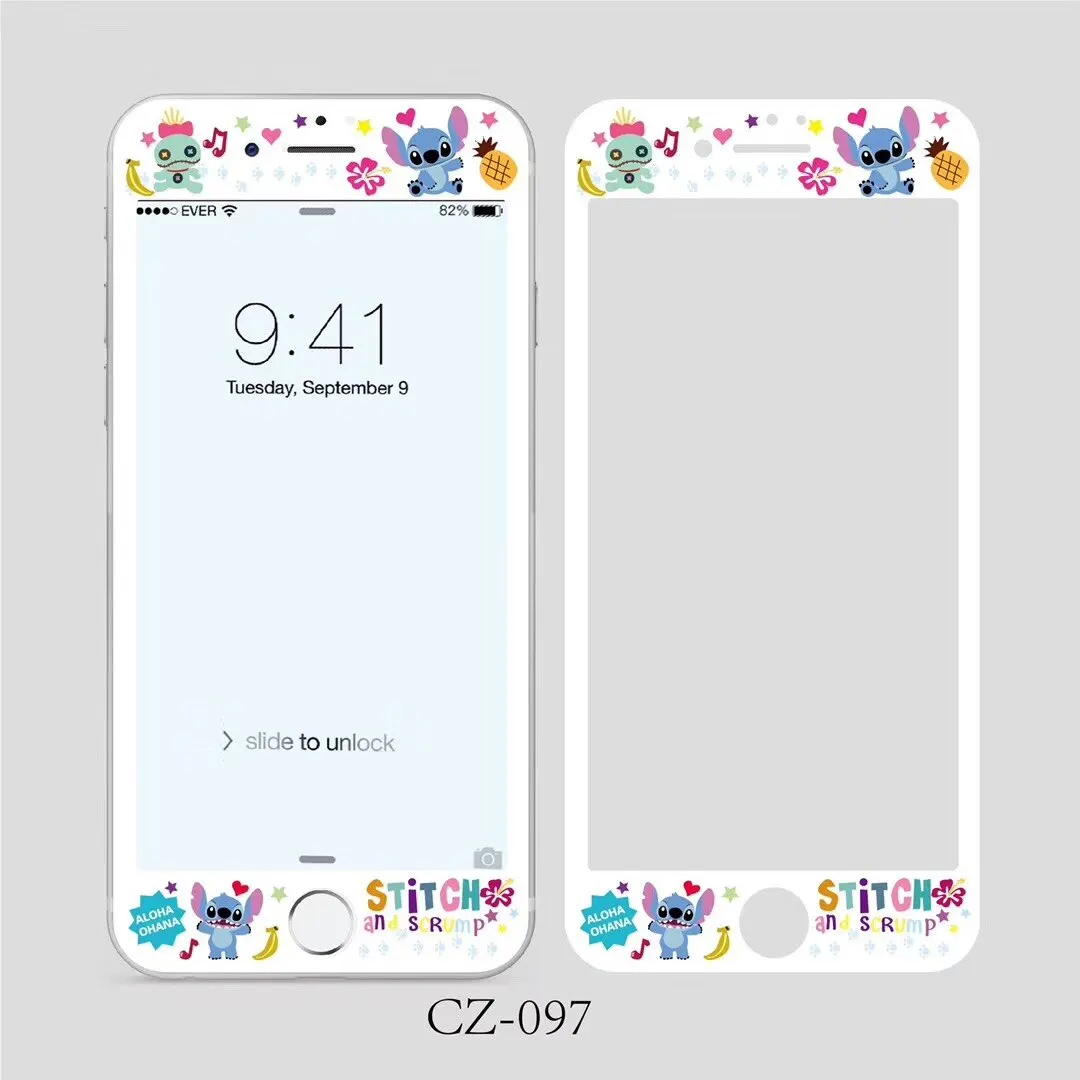 Закаленное стекло с узором стежка для iPhone 6 6s 7 8 Plus Защитная стеклянная пленка для экрана 3D 9H