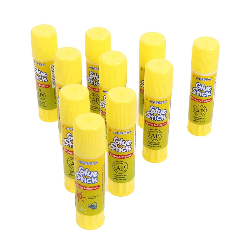 

10PCs yellow Solid Glue High viscosity Solid Glue Stick for Adhesive Home Art Paper Card Photo Glue Stick Stationery