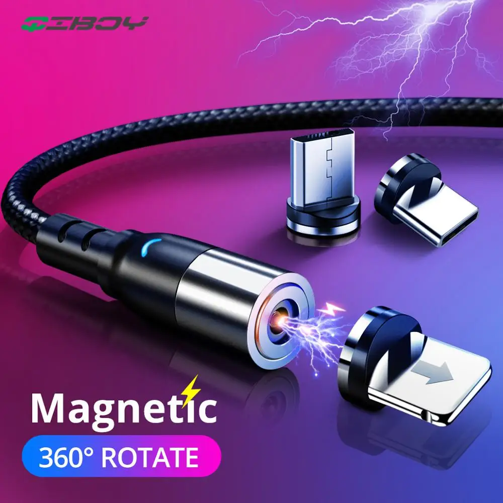 Магнитный зарядный кабель USB Type-C Micro провод для быстрой зарядки iPhone Samsung Huawei xiaomi