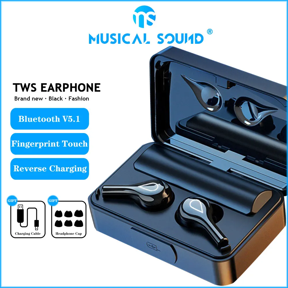 

Ms Charging Box Sports Noise Cancelling Tws Earphones Earbuds With Microphone Wireless Headphone Waterproof Gaming Headsets