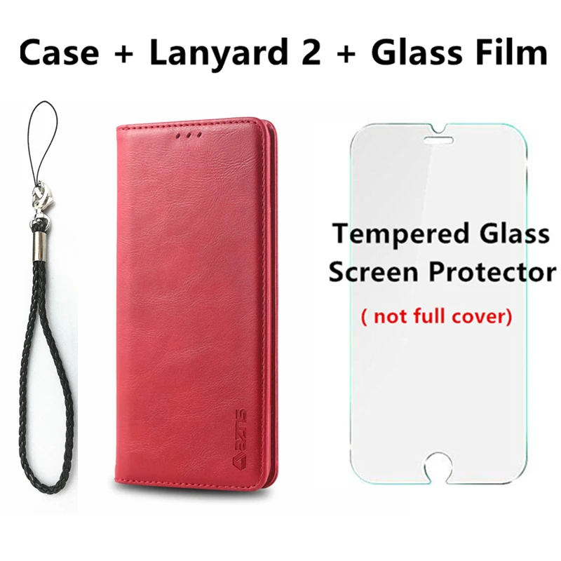 FGW Red Glass Film AZNS Магнитный Привлекательный чехол для телефона для huawei Honor 20 Pro Honor20 из искусственной кожи чехол для huawei Honor 20 Ретро кошелек Чехол в виде ракушки - Цвет: FGW Red Glass Film