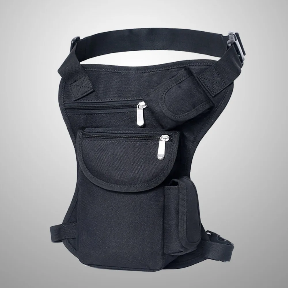 

Multifunction Leg Bag Outdoor Portable Sports Travel Canvas Waist Bag Money Belt Fanny Pack (Black)