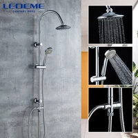 ledeme bathroom shower faucet set rainfall shower head tub spout faucets single handle mixer tap bath shower l2412