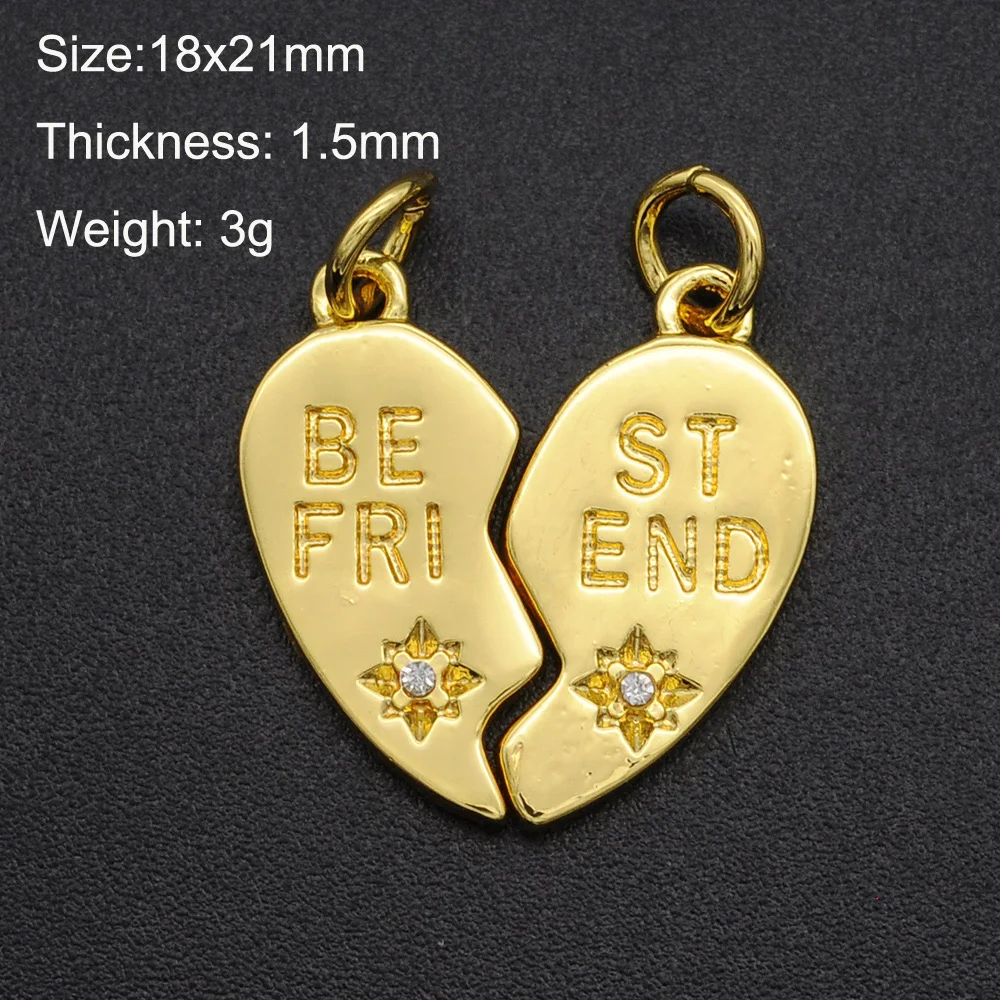 3 пар/лот подвески из сплава с камнями для лучшего друга оптовая продажа Подвески