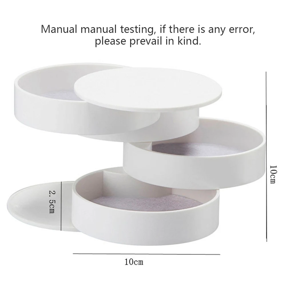 

Rotating Jewelry Box Cosmetic Accessories Organize Daily Household Rotated Dust-proof Storage Box With Lid Dairy Storage