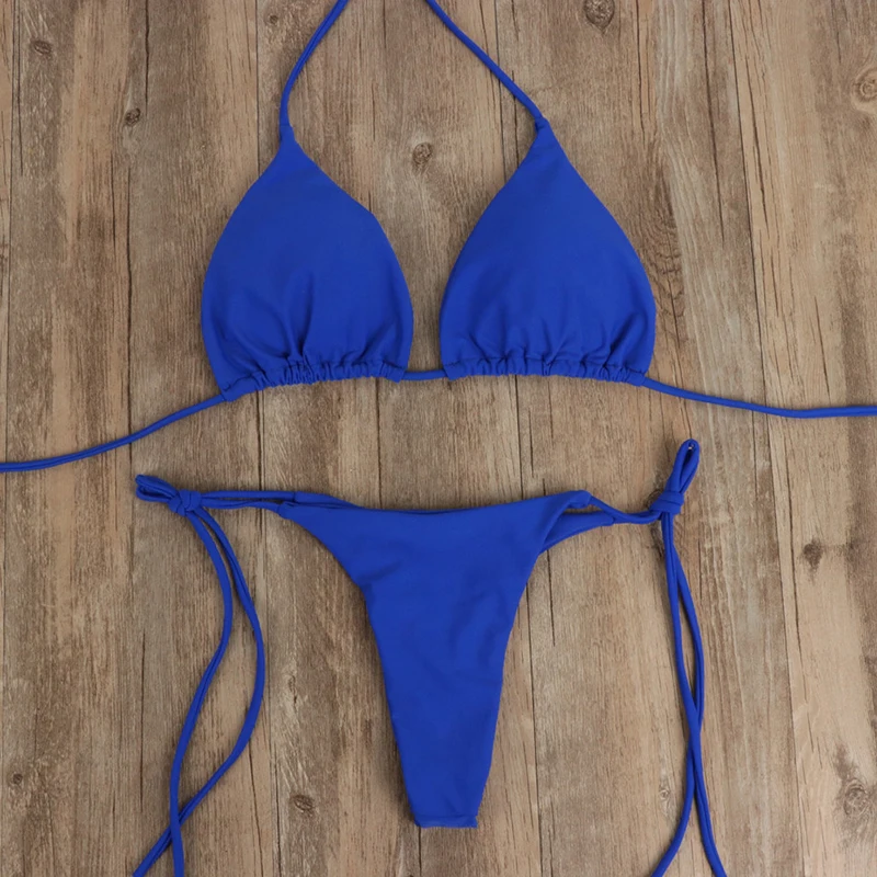 Стринги бикини 2019 сексуальный мини купальник Женский винтажный треугольный