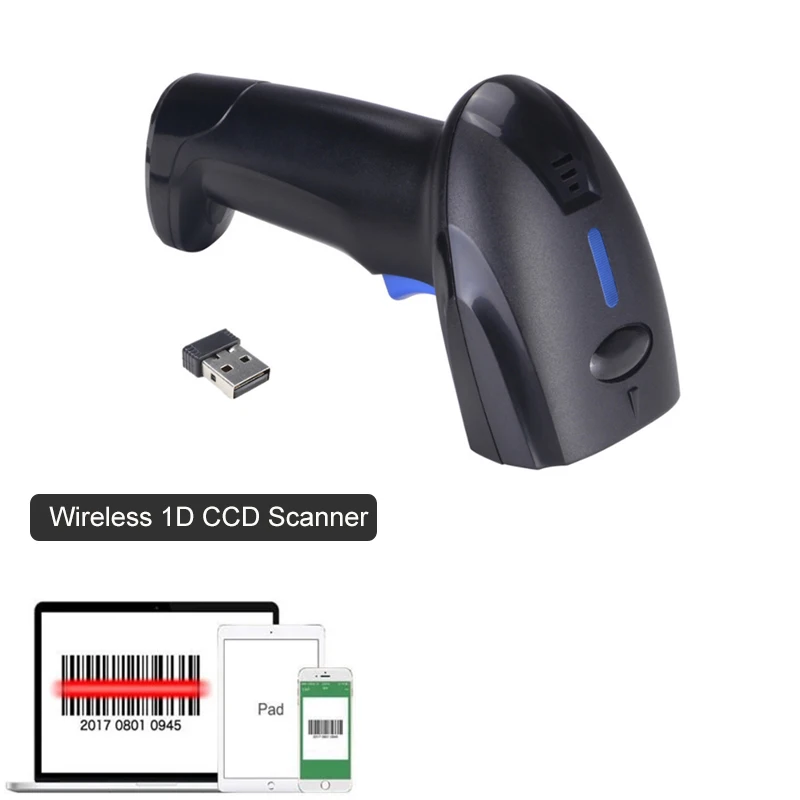 2 4 ГГц Беспроводной сканер штрих кода в 1 & USB2.0 проводной USB Автоматический