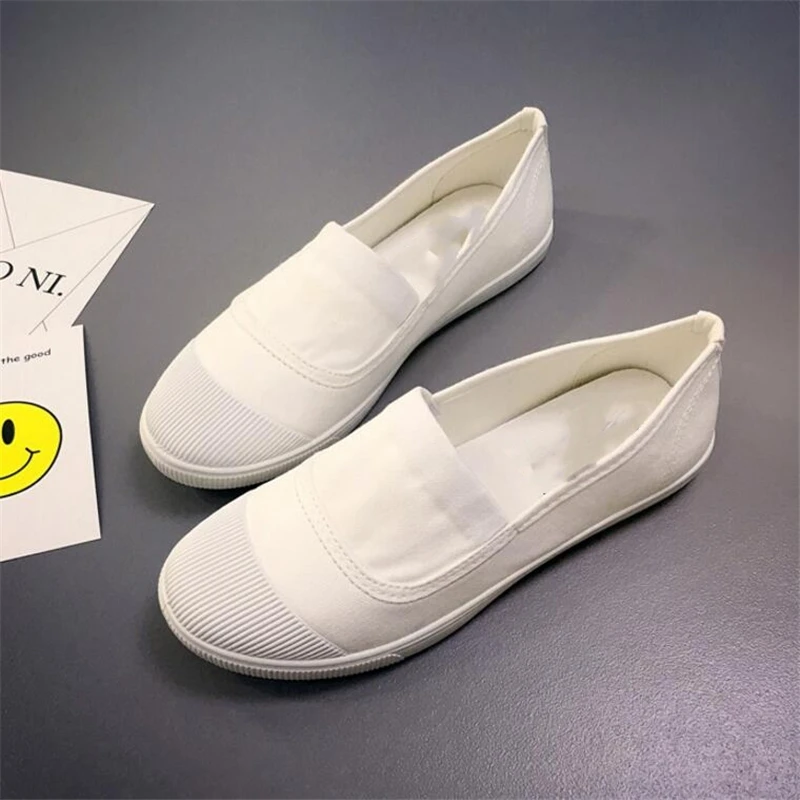 QWEDF Женская летняя обувь Парусиновая на плоской подошве Модные шикарные