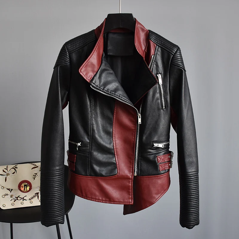 Fitaylor женская короткая куртка из мягкой искусственной кожи асимметричная