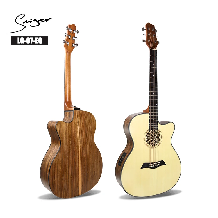 

Smiger LG-07-EQ Engraved Flower Sound Hole Design Built-in EQ Pickup Electric Acoustic Guitar