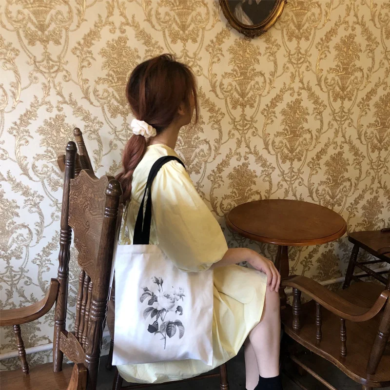 Youda 2019 новинка Ретро стиль женская сумка с рисунком розы Холщовая Сумка