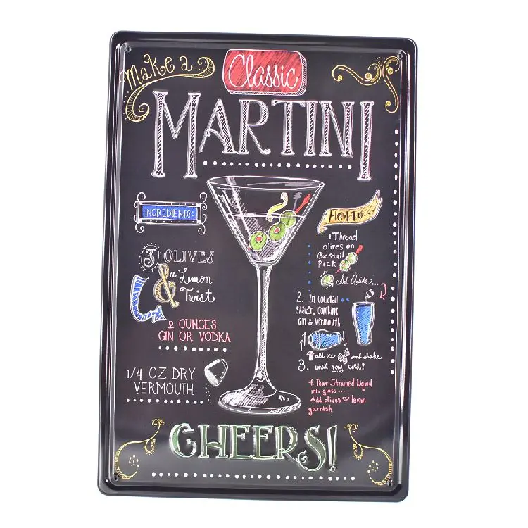 E058 Shots велосипед мартини Mojito 3D винтажный металл с тиснением оловянные знаки бар паб кафе Декор тарелки настенные наклейки для уборной железной живописи - Цвет: E058