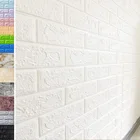 Водостойкие кирпичные настенные Стикеры, плитка, самоклеящаяся 3D пена, сделай сам, 70 см * 77 см, панели обоев, декоративные белые наклейки
