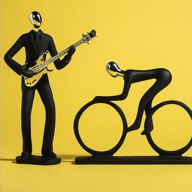 

Nordic simple black tone musician handicraft ornaments bedroom living room bar cafe milk tea shop resin