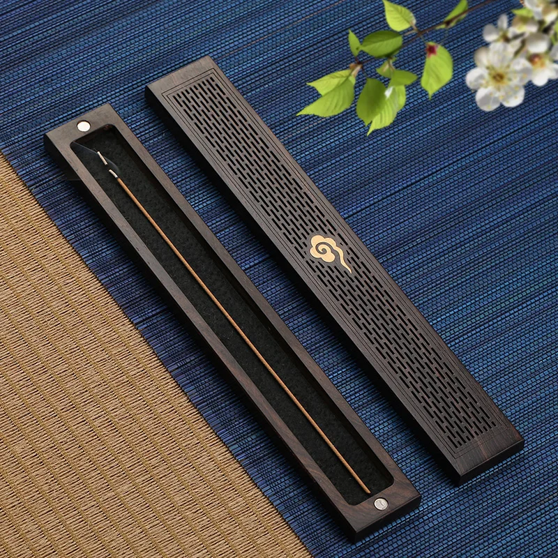 

Blackwood Ebony Incense Box Household Indoor Sandalwood Stove Solid Wood Tea Ceremony Line Incense Burner Incense Burner