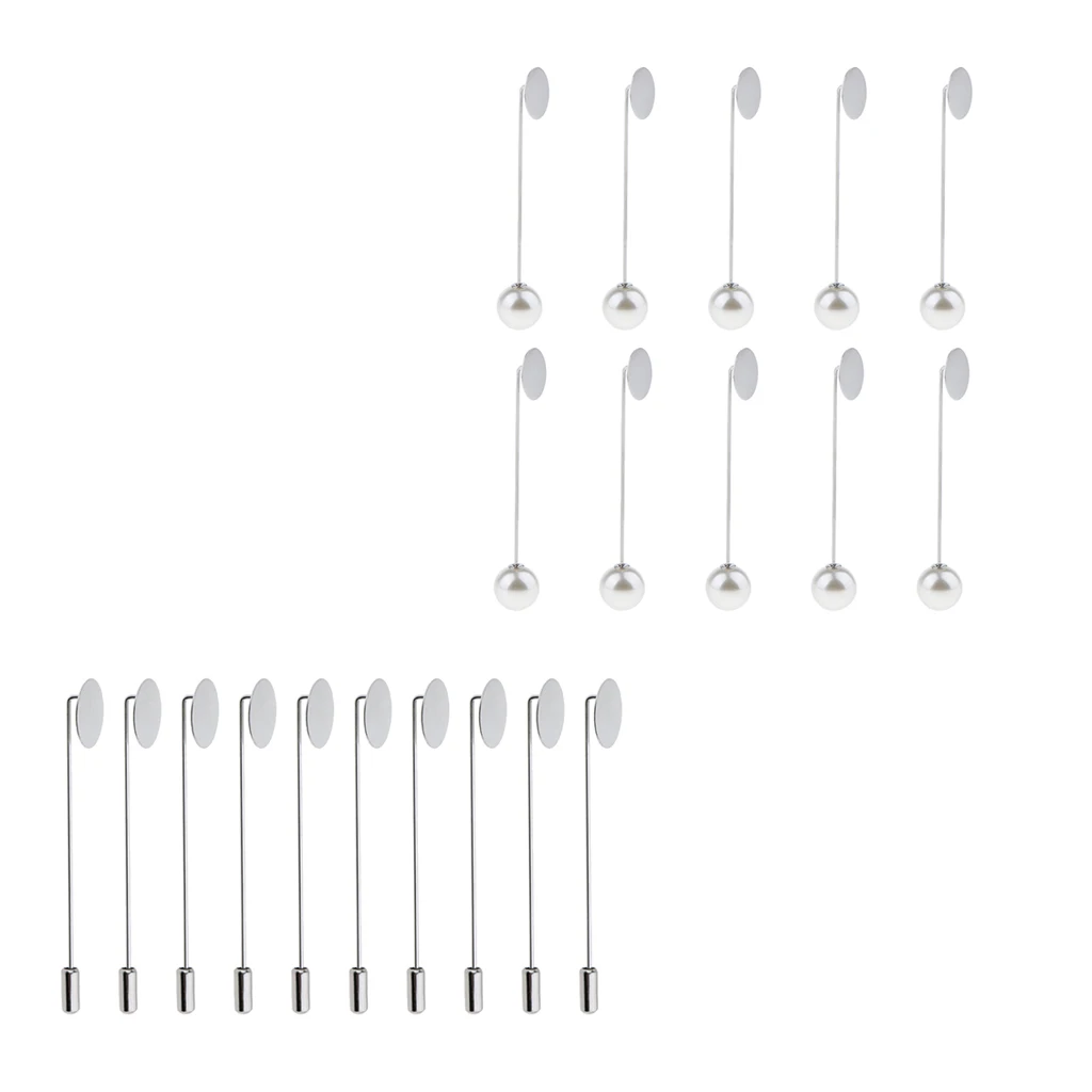 20 штук Пустые лоток Клей На Pad лацкан Палка Pin DIY клатч бутоньерка шпильки |