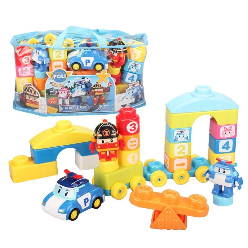 Конструктор-робот поли с большими частицами обучающая игрушка для раннего