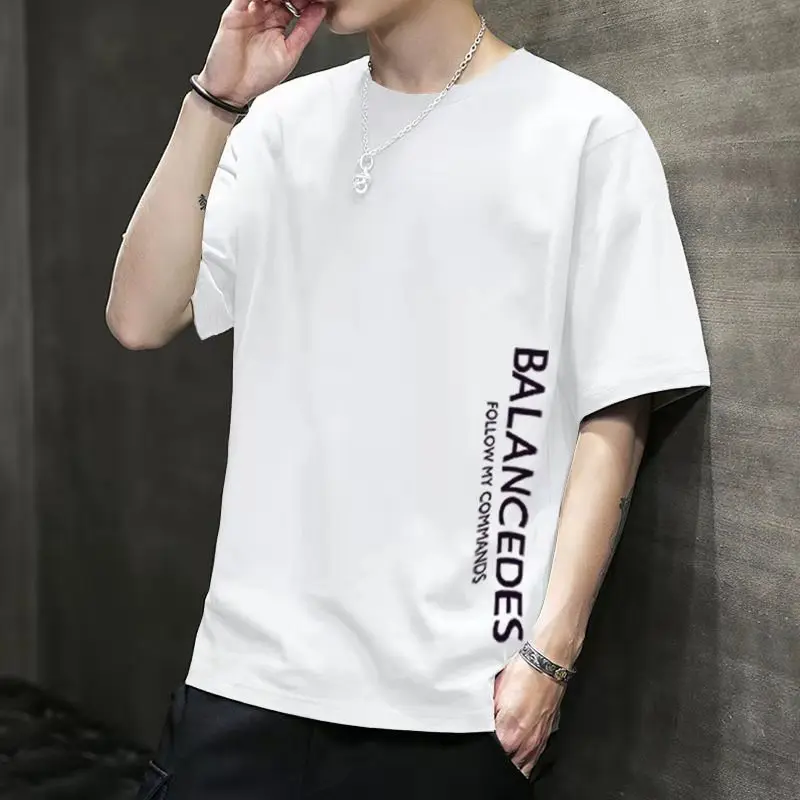 

The Best and Highest Men's T-shirt 2021 New Summer Harajuku Trend Korean Loose Bottoming Shirt Clothes Compassionate Large Size