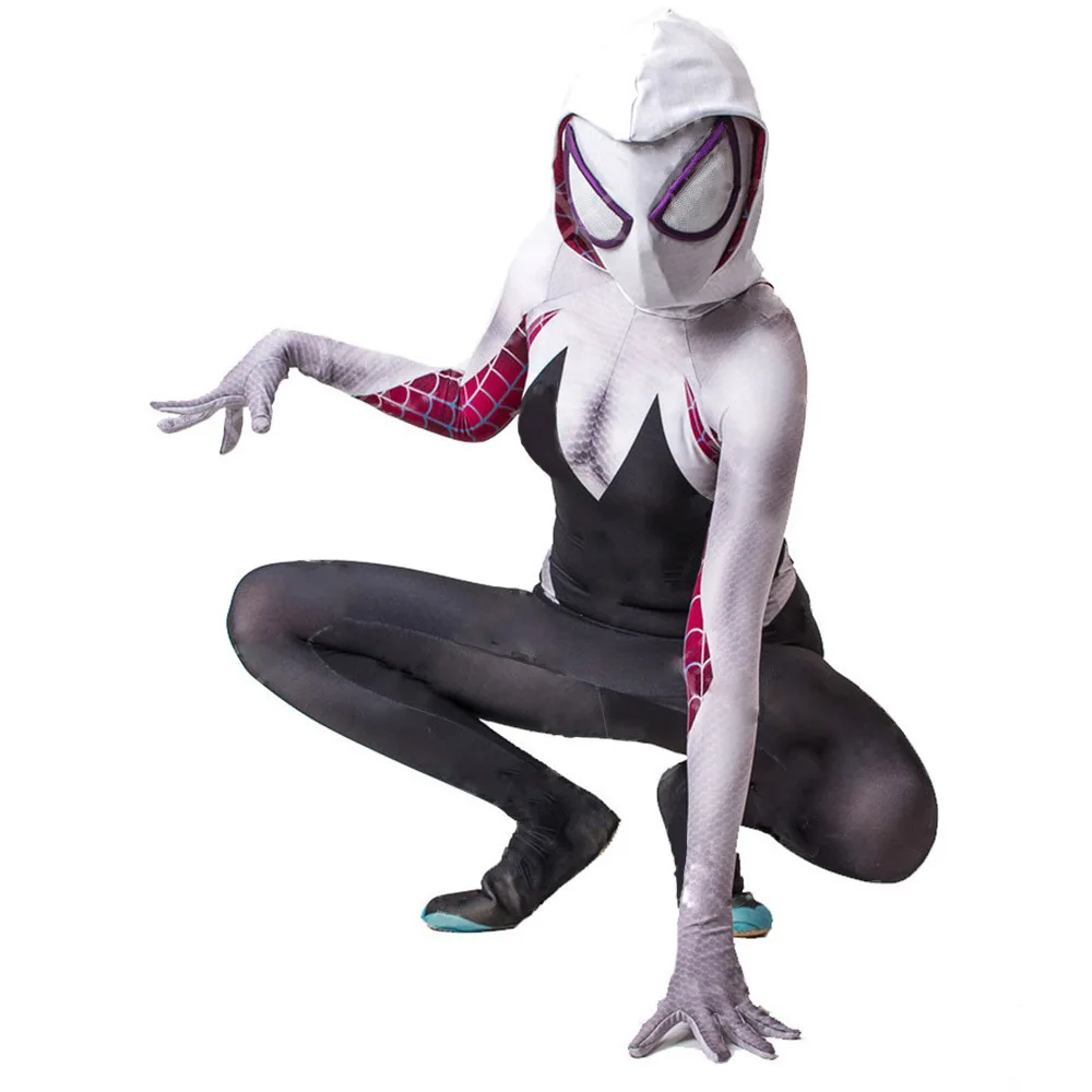 Костюм для косплея из лайкры с героями аниме Gwen Stacy костюмы на Хэллоуин боди