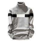 Свитер; Новинка; Осенний Зимняя модная одежда свитера для мужчин из дышащего обтягивающего материала подходят мужчины пуловер контраст Цвет вязаный свитер Homme