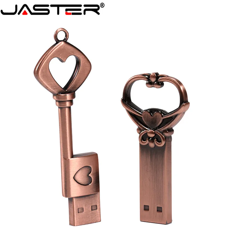 JASTER usb2. 0 флеш накопитель металлический из чистой меди в форме сердца подарочный