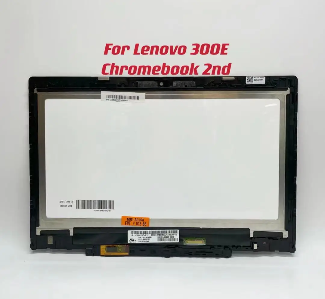 

For Lenovo 300e chromebook 2nd gen mtk (81qc) tela de toque lcd com moldura 5d10t95195