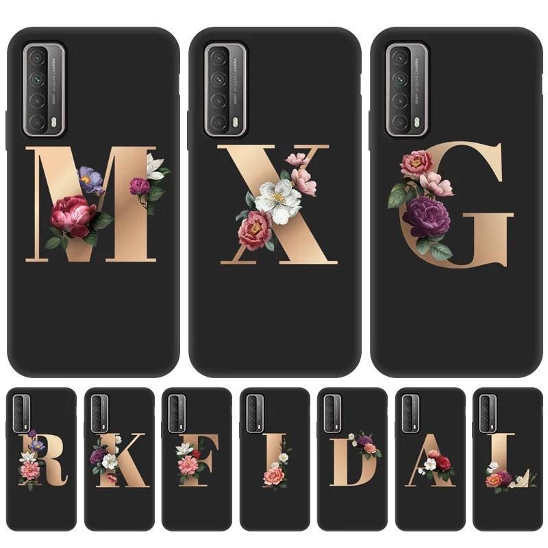 

Case For Huawei P Smart 2021 Case Silicon Alphabet Flower Fundas Huawei P Smart 2019 Z Plus 2018 2020 PSmart Nova 5T Cover Coque