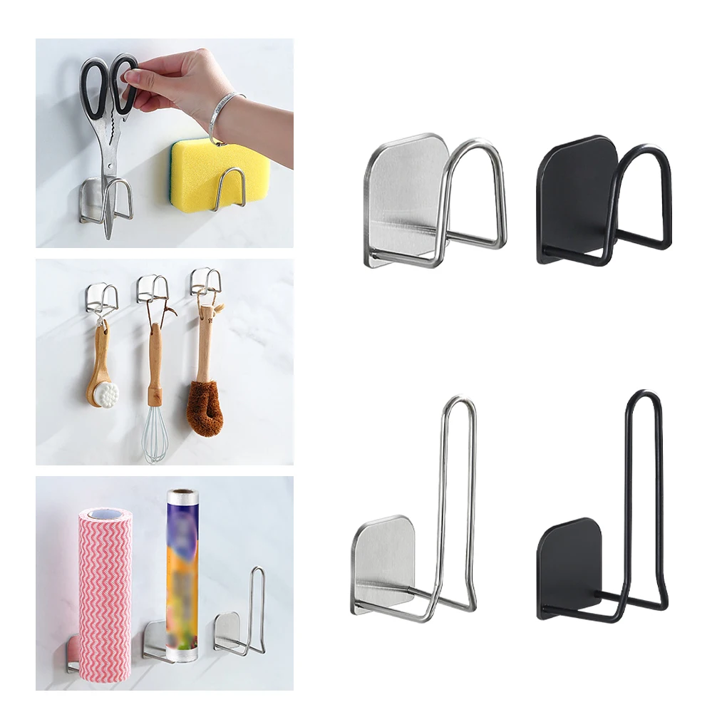 

Sponge Holder Kitchen Storage Wall Shelf Bathroom Organizer Sink Rack Stainless Steel Toilet Paper Stand Non-Slip For Cling Film