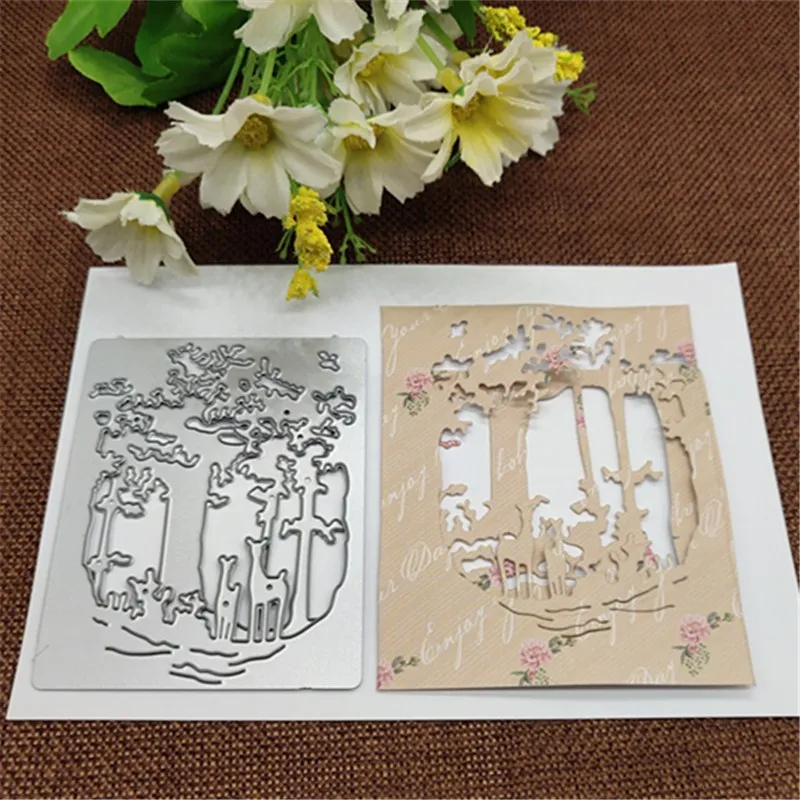 

Металлические штампы с рождественским оленем для скрапбукинга, фотоальбома, декоративная папка для тиснения, трафарет, высечка