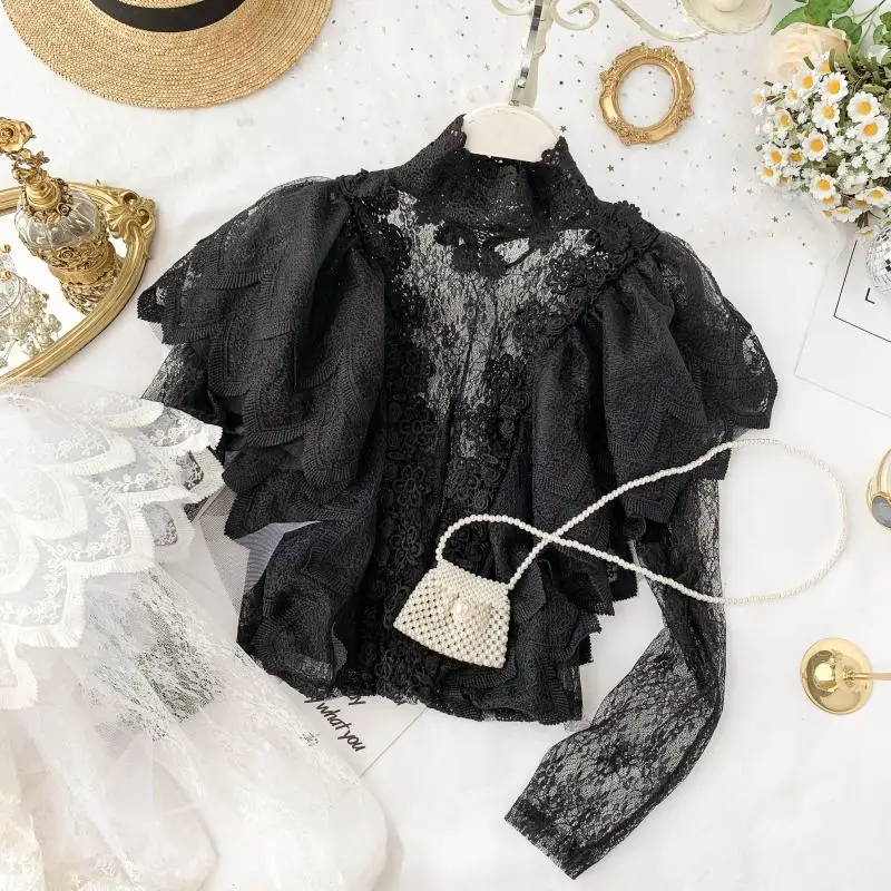 2019 новые модные женские осенние кружевные блузки рубашки |