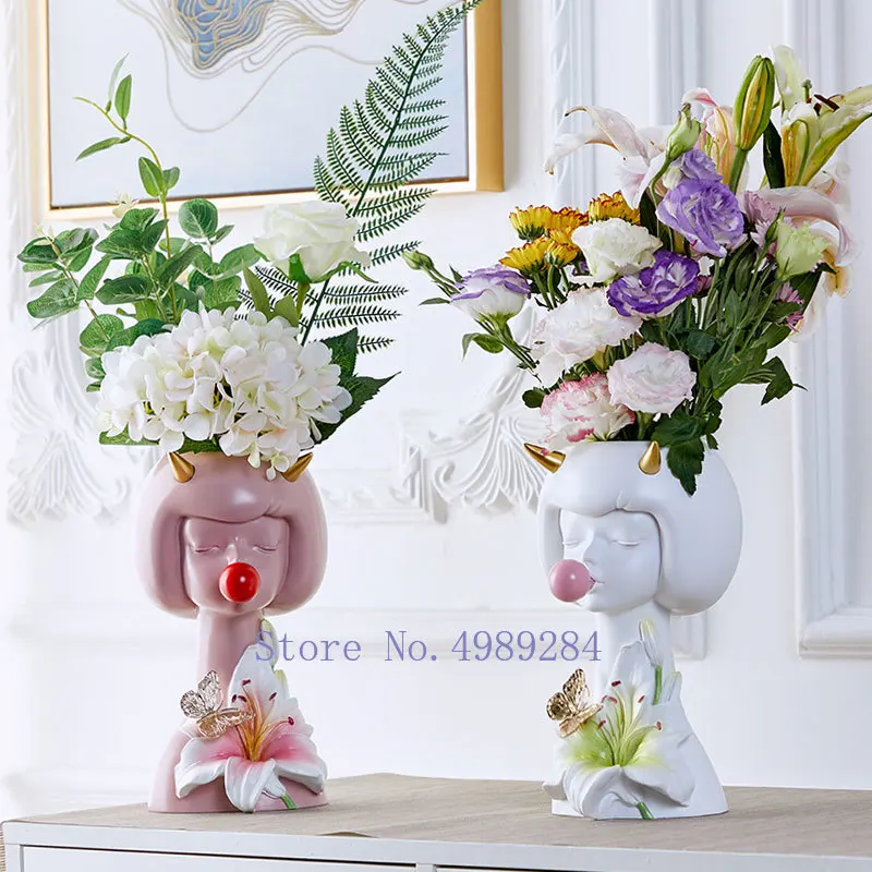 Креативная Скандинавская ваза для головы милая из пузырьковой резинки девочек