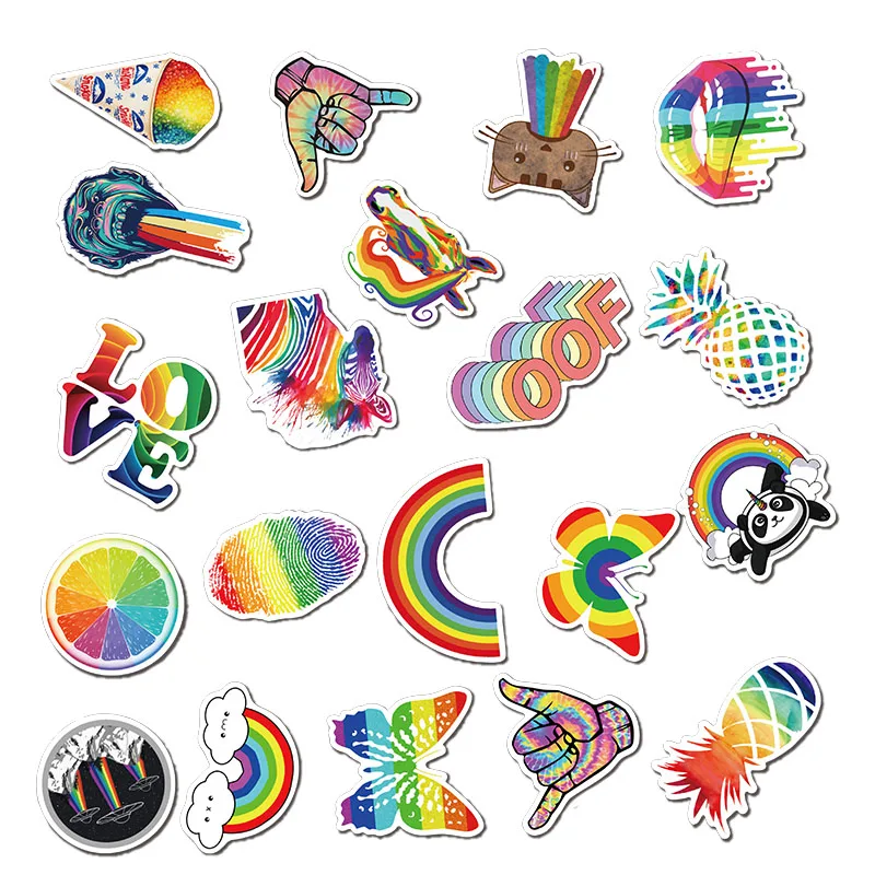 

25/50Pcs PVC Waterproof Girls Kawaii Colorful Sticker Toys Luggage Stickers for Motor Car & Suitcase Fashion Laptop Decals