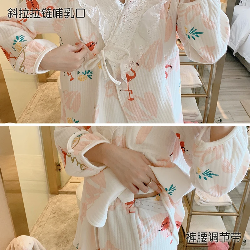Комплекты одежды для сна беременных Модная хлопковая ночная рубашка кормящих