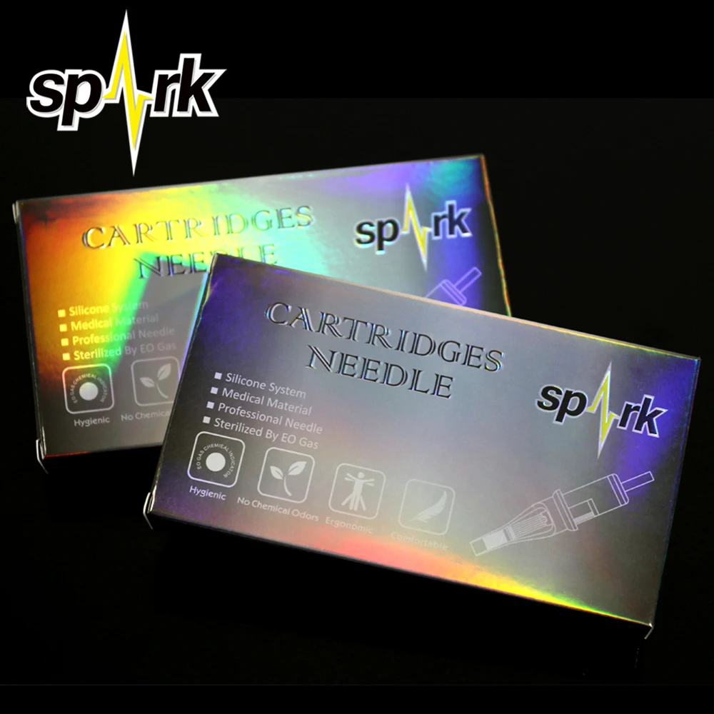 10 шт./лот картриджи для тату SPARK Smoke gray Изогнутые Иглы Magnum #12 0 35 мм иглы татуировки