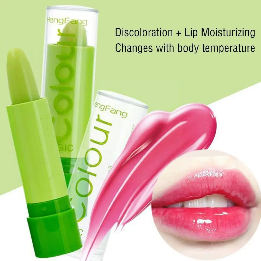 

Rose Red Moisture Lip Balm Aloe Vera Natural Charm Lips Care Temperature Color Makeup No Changed Lip Gloss Lipstick M2u4