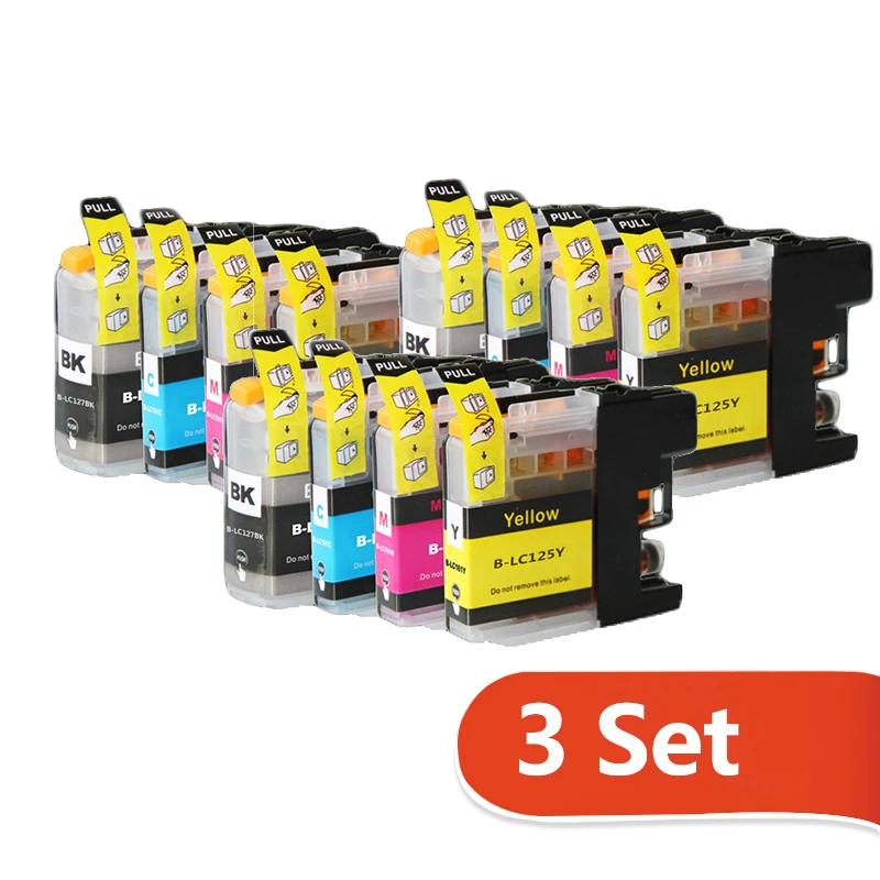 Compatible Ink cartridge for brother LC125 LC127 MFC-J4410DW J4510DW J4610DW J4710DW DCP-J4110DW printer lc 125 127 | Компьютеры и