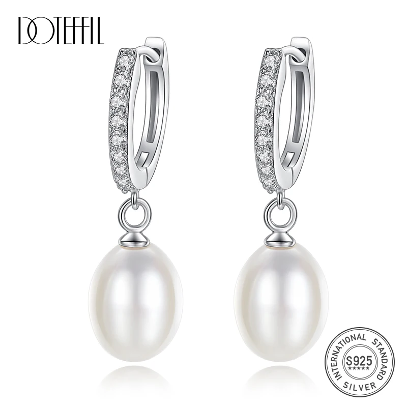 Женские серьги из серебра 100% пробы с натуральным пресноводным