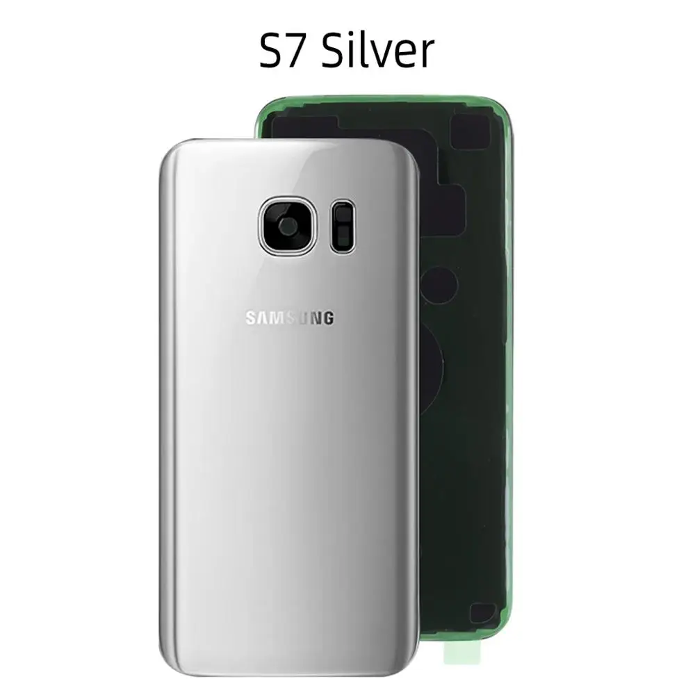 Батарея задняя крышка для samsung Galaxy S7 край G930F сзади Корпус Батарея двери случае Запчасти для авто - Цвет: Silver S7