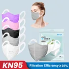 Elough маска FFP2 Утвержденная CE 3D Защитная маска Kn95 для взрослых Пылезащитная PM2.5 дышащая фильтрационная респираторная маска KN 95