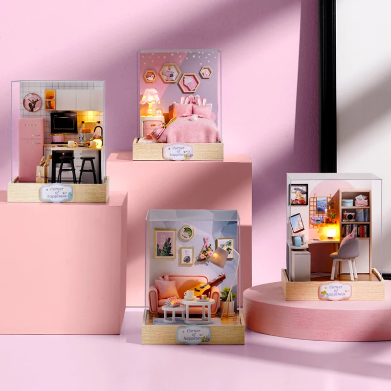 Миниатюрный Кукольный домик сделай сам модель кукольного домика 3D деревянная