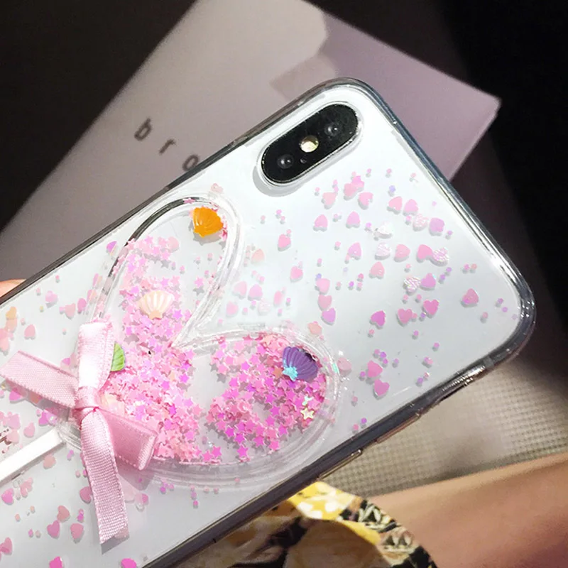Cases For Samsung Galaxy A10 A20 A30 A40 A50 A60 A70 M10 M20 Fashion Glitter moving star Heart candy transparent phone bag capa |