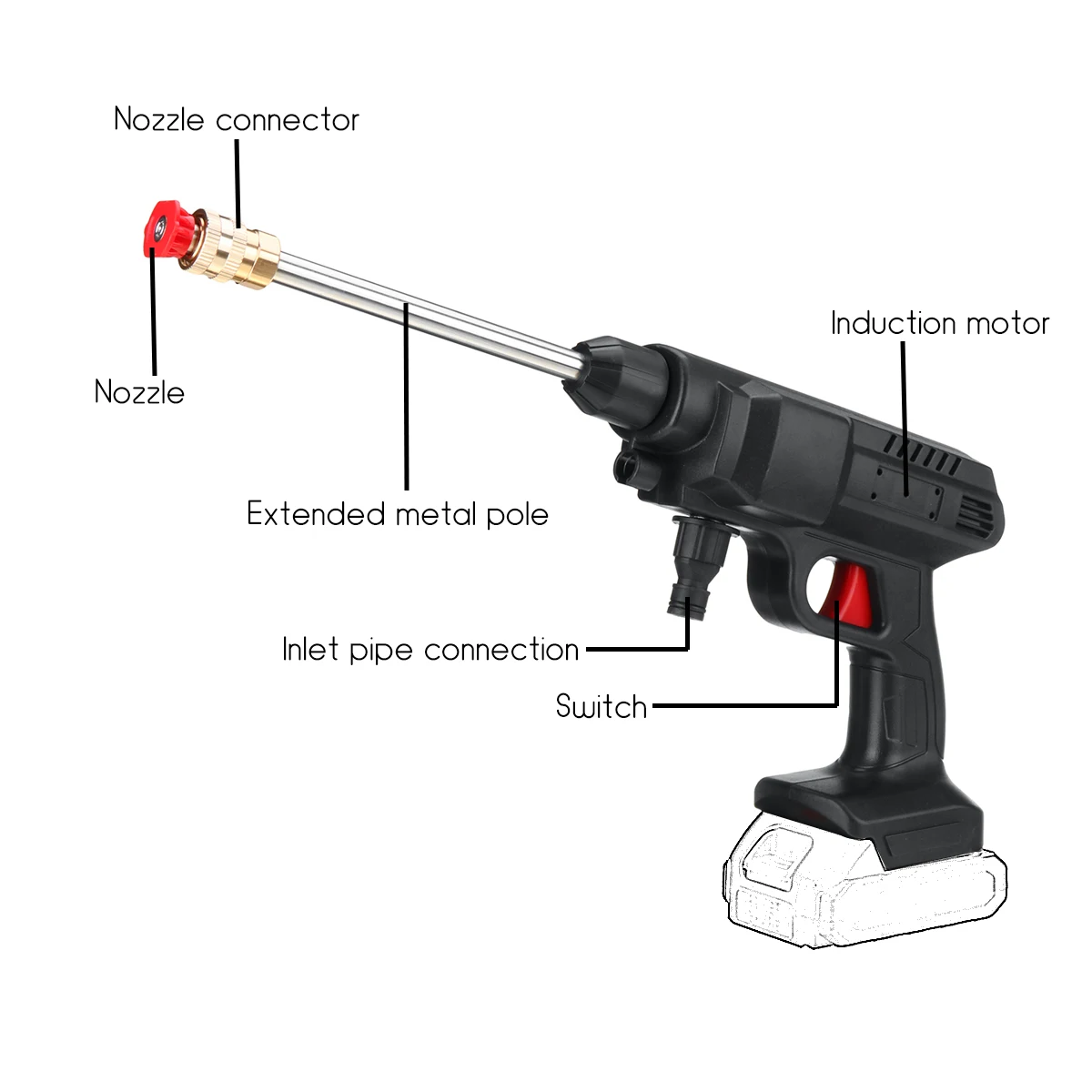 Скидка 36 бар Беспроводной мойщик автомобиля мойщик высокого давления мойщик водяной пистолет портативный мойщик высокого давления пена для батар...