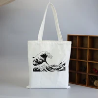 japan wave fun print casual large capacity canvas bag female shoulder bag fashion harajuku ulzzang college messenger bags