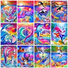 5D сделай сам, квадратнаякруглая алмазная живопись, дельфин, алмазная вышивка, мультяшная мозаика стразы, Набор для вышивки крестиком, украшение для дома