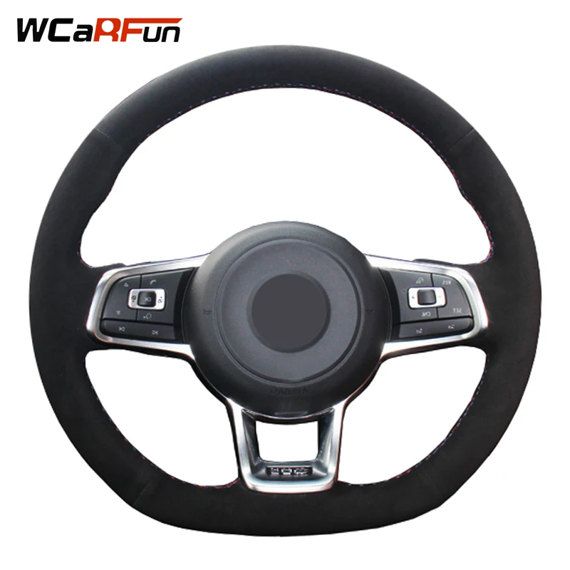 

Сделай сам, черная замша, ручная строчка, искусственная кожа для Volkswagen Golf 7 GTI Golf R MK7 VW Polo GTI Scirocco 2015 2016